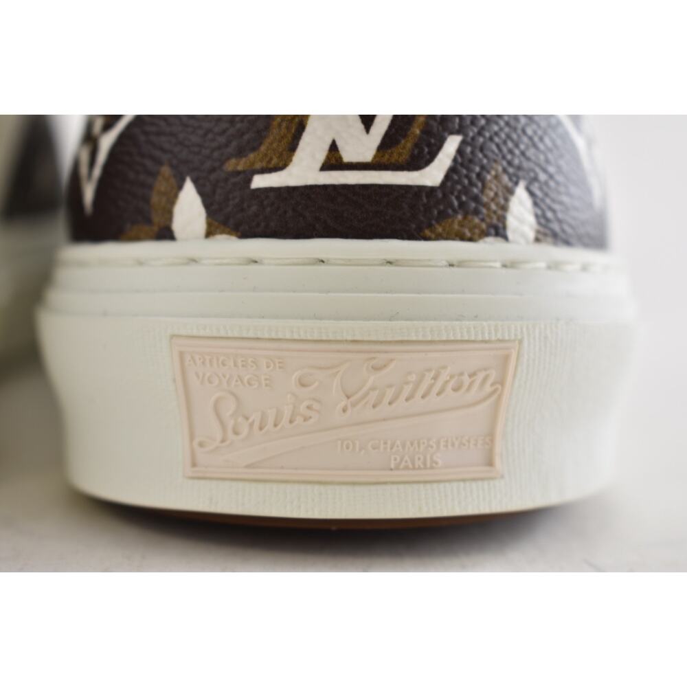 Louis Vuitton Trocadero Richelieu White Monogram Logo Low Sneaker UK 9 US 10 11 - Picture 13 of 14